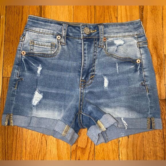 Aéropostale High-Rise Denim Midi Shorts - Picture 5 of 5